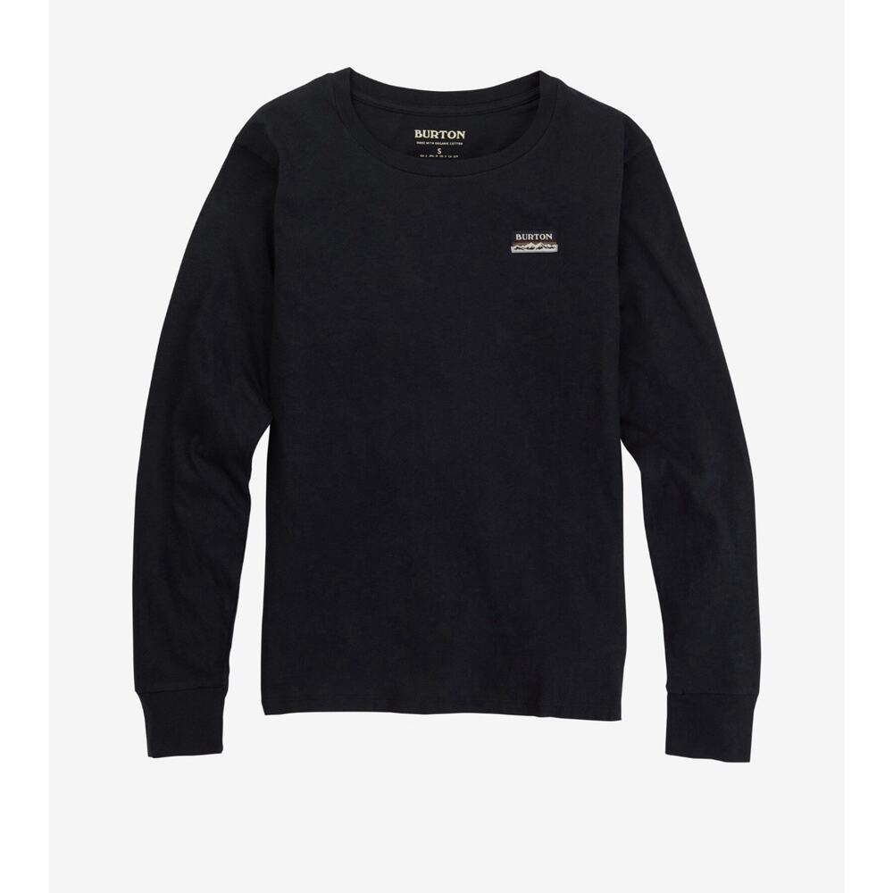 Burton Women L Long Sleeve T Shirt Black Pullover Crew Neck Snow Board Ski Gorp